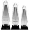 Picture of Clear Glass Hexagonal Column On Black Base - 11in