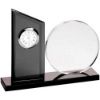 Picture of Clear|black Glass Clock And Plaque (10mm Thick) - 5.25in