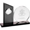 Picture of Clear|black Glass Clock And Plaque (10mm Thick) - 5.25in