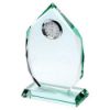 Picture of Jade Glass Diamond Plaque With Clock (15mm Thick) - 6.5in