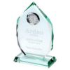 Picture of Jade Glass Diamond Plaque With Clock (15mm Thick) - 6.5in