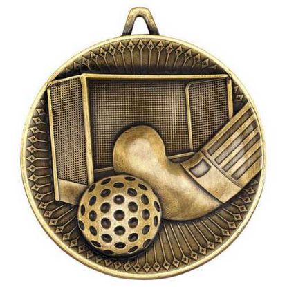 Picture of Hockey Deluxe Medal Antique Gold