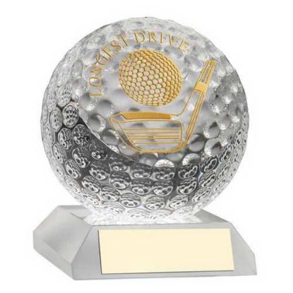 Picture of Clear Glass Golf Ball On Base (Boxed) Longest Drive