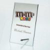 Picture of Jade Glass Rectangle Plaque With Metal Stand (4mm Thick) - 6.25in