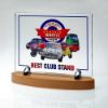 Picture of Clear Glass 10mm Rectangle On Light Wood Base - (Glass 8.25 X 10.5") 9.5 X 11in