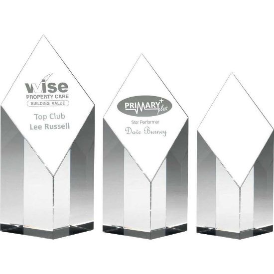 Trophy Distributors - Clear Glass Diamond Column - 6in