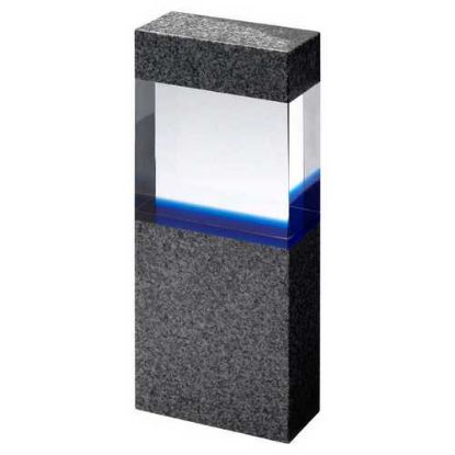 Picture of Clear~blue Glass Within Grey Marble Column    (35mm Thick X 80mm Wide)