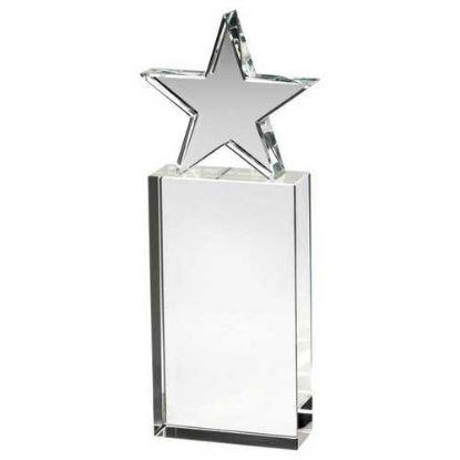 Picture of Clear Glass Block With Glass Star - 8in