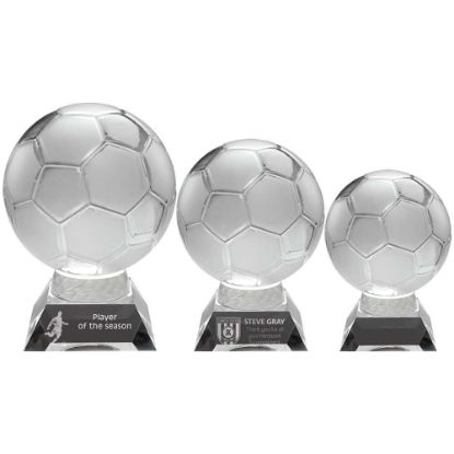 Picture of Clear~frosted Glass Football On Base