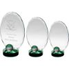 Picture of Clear Glass Oval And Golf Ball With Green Highlights (10mm Thick) - 7.25in