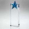 Picture of Clear Glass Wedge With Blue Glass Star - 8in
