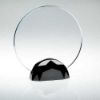 Picture of Clear Glass Round Plaque (10mm Thick) In Gun Metal Base - 6.5in