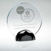Picture of Clear Glass Round Plaque (10mm Thick) In Gun Metal Base - 6.5in