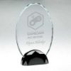 Picture of Clear Glass Oval Plaque (10mm Thick) In Gun Metal Base - 8in