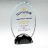 Picture of Clear Glass Oval Plaque (10mm Thick) In Gun Metal Base - 8in