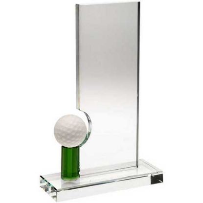 Picture of Clear~green Glass Rectangle With Golf Ball     (10mm Thick)