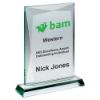 Picture of Jade Glass Chunky Rectangle Plaque (19mm Thick) - 8in