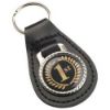 Picture of Black Pu Leather Key Fob (1in Centre) - 2.5in