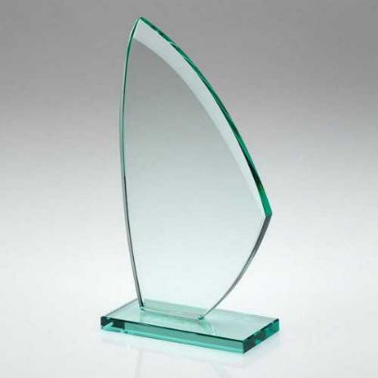 Picture of Jade Glass Sail Plaque (10mm Thick) - 9in