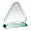 Picture of Jade Glass Triangle Plaque With Pool|snooker Balls (10mm Thick) - 6.75in