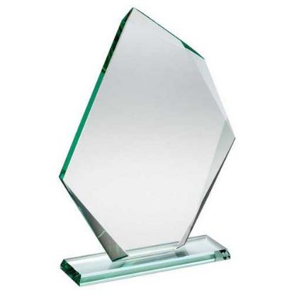 Picture of Jade Glass Offset Diamond Plaque (10mm Thick) - 9.5in