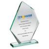 Picture of Jade Glass Offset Diamond Plaque (10mm Thick) - 7.75in