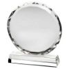 Picture of Clear Glass Circle With Faceted Edge On Base  (25mm Thick) - 8in