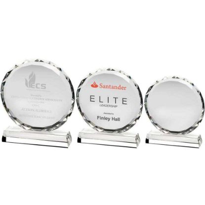 Picture of Clear Glass Circle With Faceted Edge On Base  (25mm Thick)