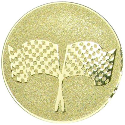 Picture of Metal Crossed Flags Centre 50mm Gold - 2in