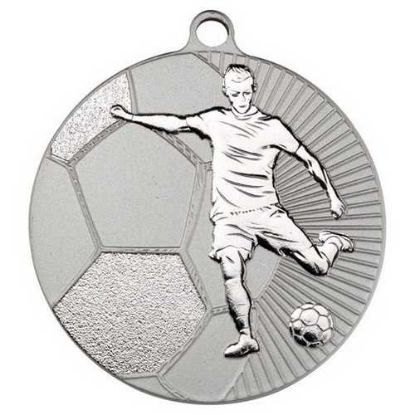 Picture of Large Football Two Colour Medal Matt Silver|silver - 2.75in