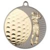Picture of Large Golf Two Colour Medal Matt Silver|gold - 2.75in