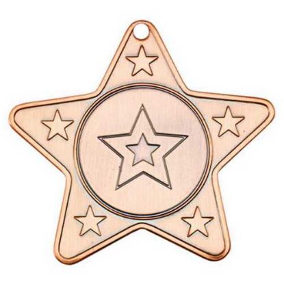 Picture of Star Shaped Medal With 5 Mini Stars (1in Centre) Bronze