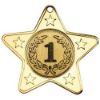 Picture of Star Shaped Medal With 5 Mini Stars (1in Centre) Gold - 2in