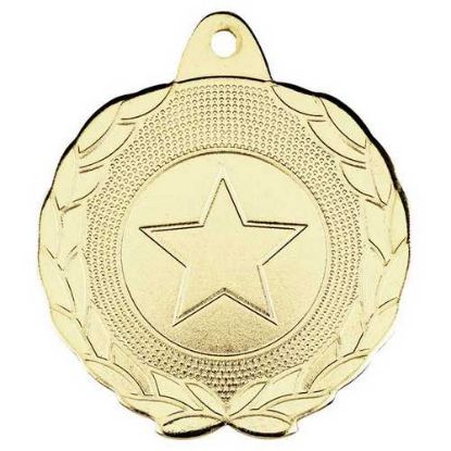 Picture of Laurel Wreath Edged Medal (1in Centre) Gold