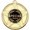Picture of Striped Star Medal (1in Centre) Gold - 2in