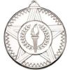 Picture of Striped Star Medal (1in Centre) Silver - 2in