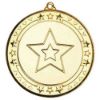 Picture of Tri Star Medal (2in Centre) Gold - 2.75in