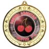 Picture of Tri Star Medal (2in Centre) Gold - 2.75in