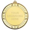 Picture of Tri Star Medal (2in Centre) Gold - 2.75in