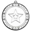 Picture of Tri Star Medal (2in Centre) Silver - 2.75in