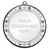 Picture of Tri Star Medal (2in Centre) Silver - 2.75in