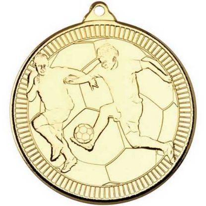 Picture of Football Multi Line Medal Gold - 2in
