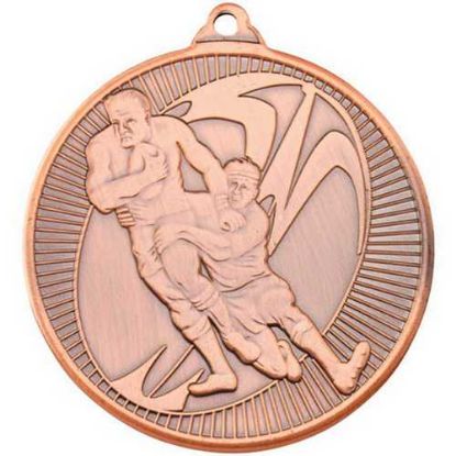 Picture of Rugby Multi Line Medal Bronze - 2in