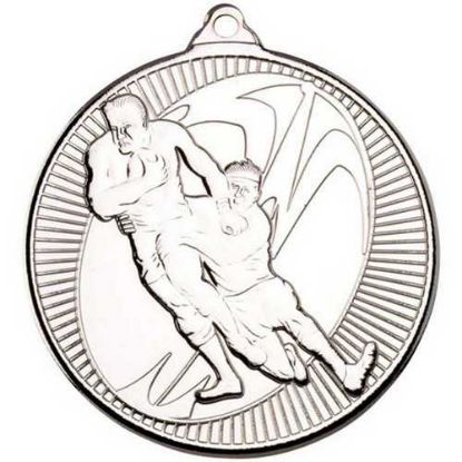 Picture of Rugby Multi Line Medal Silver - 2in