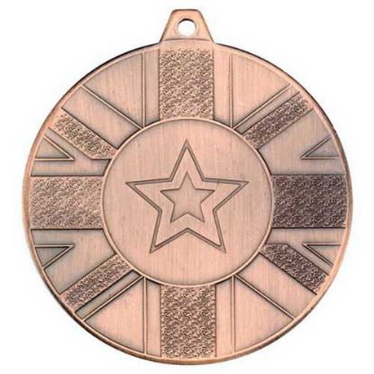Picture of Union Flag Medal (1in Centre) Bronze - 2in
