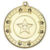 Picture of Tri Star Medal (1in Centre) Gold - 2in