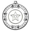 Picture of Tri Star Medal (1in Centre) Silver - 2in