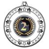 Picture of Tri Star Medal (1in Centre) Silver - 2in