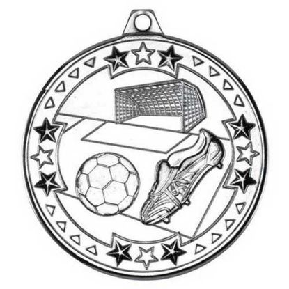 Picture of Football Tri Star Medal Silver - 2in