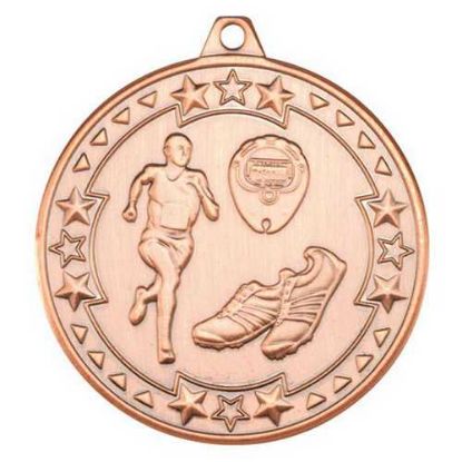 Picture of Running Tri Star Medal Bronze - 2in